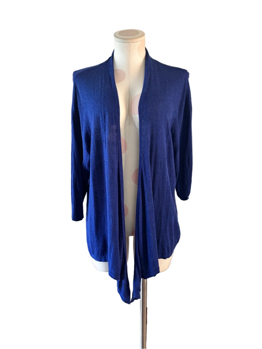 J.Jill Wearever Open Front Cardigan Blue Linen Blend XL - Picture 2 of 7